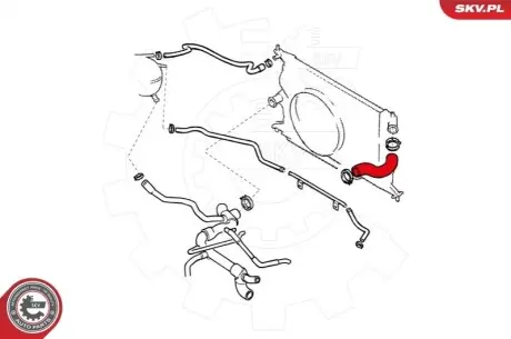 Патрубок радіатора (верхній) Opel Vectra B 1.8-2.2 16V 95-02 SKV GERMANY 24SKV325