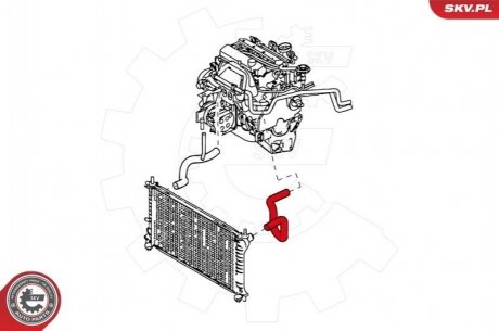 Патрубок с-ми охлаждения Ford Focus 1.4 16V,1.6 16V 99-11 SKV GERMANY 24SKV342 (фото 1)