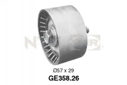 Паразитний ролик ременя ГРМ ALFA ROMEO 145, 146, 147, 155, 156, 166, GT, GTV, SPIDER FIAT BARCHETTA, BRAVA, BRAVO I, COUPE, MAREA, PUNTO, STILO LANCIA DEDRA, DELTA II, LYBRA 1.4-2.0 03.95-03.12 SNR NTN GE35826