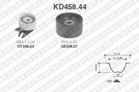 Комплект ГРМ (ремінь + ролик) FIAT MAREA LANCIA LYBRA, THESIS 2.0 04.99-07.09 SNR NTN KD45844