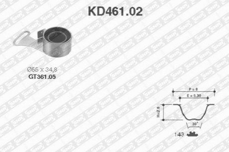 Ремінь ГРМ (набір) SNR NTN KD46102 (фото 1)