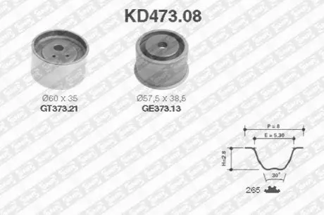 Комплект ГРМ (ремінь + ролик) HYUNDAI XG MITSUBISHI PAJERO II, PAJERO III 3.0/3.5 06.94-01.07 SNR NTN KD47308