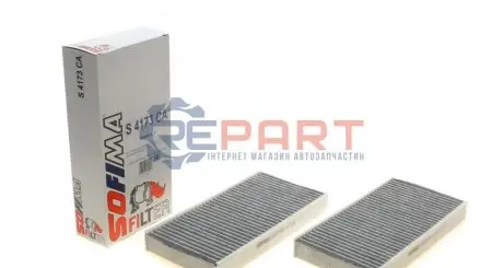 Фото Фільтр салону Renault Laguna III 07- (вугільний) (к-кт) SOFIMA (S4173CA) зображення 1