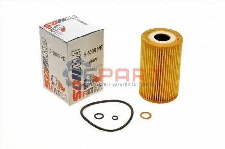 Фото 1 — Фільтр масляний BMW 3 (E36) 1.6/1.8/1.9 95-05 (M43) SOFIMA (S5008PE) Фото Фільтр масляний BMW 3 (E36) 1.6/1.8/1.9 95-05 (M43) SOFIMA (S5008PE) зображення 1