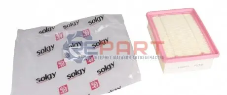 Фото Фільтр повітряний Peugeot Partner 2.0 HDI 03- (з поролоном) (без картонної упаковки) Solgy (103044) зображення 1