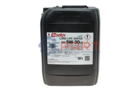 Олива 5W30 LONG LIFE SINTEX LS (20L) (MAN M3477/MB 235.28/Volvo VDS-4/VDS-3/RENAULT RLD-3/RLD-4) Solgy 504046 Купити в Україні