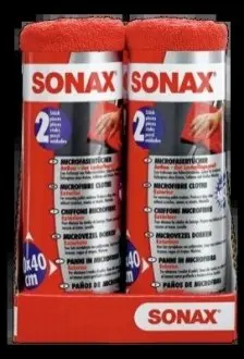 Серветки для ЛФП з мікрофібри, червоні, 40х40 см, (2 шт), SONAX 416241