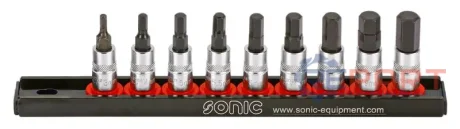 Набір насадок 1/4" (однотипні), 7 шт, профіль: HEX, розмір HEX: 3 4 5 5.5 6 7 8 9 10 SONIC 100904