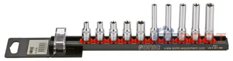 Набір насадок 1/4" (однотипні), 10 шт, профіль: E-TORX, розмір ключа для гнізда E-TORX: E10, E5, E6, E7, E8, SONIC 101002
