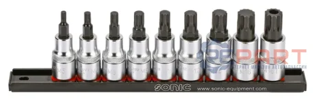 Набір насадок 1/2" (однотипні), 9 шт, профіль: SPLINE / XZN розмір SPLINE / XZN: M10, M12, M14, M16, M5, M6, M8, M9 SONIC 300906