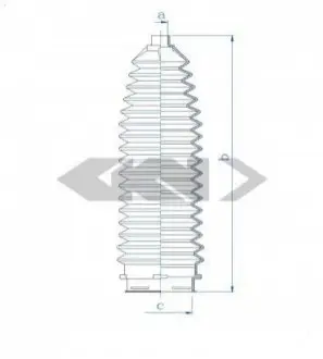 Фото 1 — Гофрований кожух, механізм рульового керування SPIDAN (84189) Фото Гофрований кожух, механізм рульового керування SPIDAN (84189) зображення 1