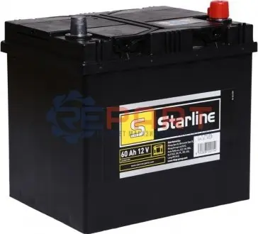 Аккумулятор (Asia), R+ 60Ah, En510 (232 x 173 x 225) правый + B00 производство ЧЕХИЯ STARLINE BA SL 60JP Купити в Україні
