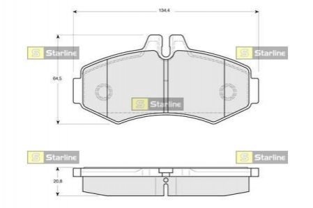 Тормозные колодки дисковые STARLINE BD S086 (фото 1)