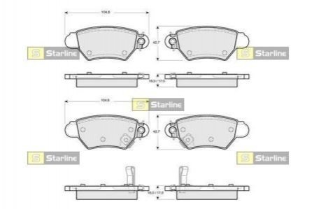 Тормозные колодки дисковые STARLINE BD S098 (фото 1)