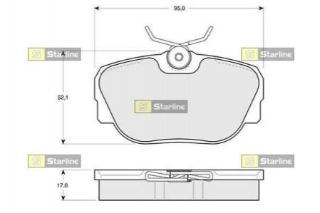 Гальмівні колодки дискові STARLINE BD S102 (фото 1)