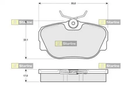 Фото Тормозные колодки дисковые STARLINE (BD S102) изображение 1
