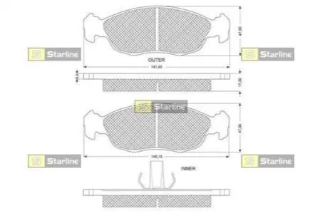 Фото 1 — Гальмівні колодки STARLINE (BD S106) Фото Гальмівні колодки STARLINE (BD S106) зображення 1