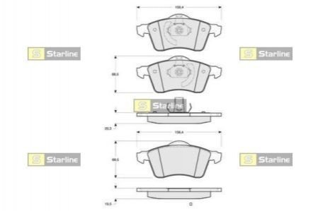 Тормозные колодки дисковые STARLINE BD S114 (фото 1)