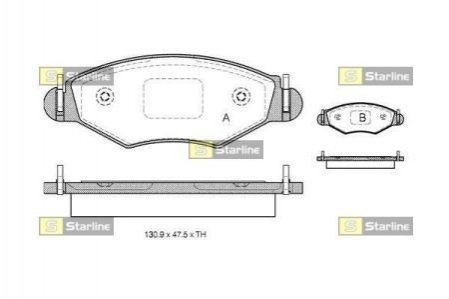 Тормозные колодки дисковые STARLINE BD S133