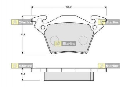 Гальмівні колодки дискові STARLINE BD S165 (фото 1)