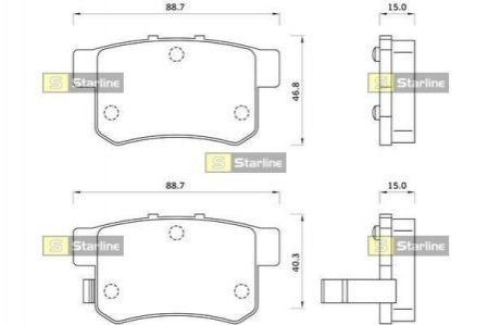 Тормозные колодки дисковые STARLINE BD S243