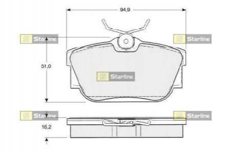 Тормозные колодки дисковые STARLINE BD S307 (фото 1)