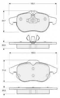 Гальмівні колодки дискові STARLINE BD S318 (фото 1)