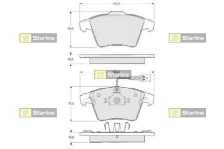 Тормозные колодки дисковые STARLINE BD S325 (фото 1)