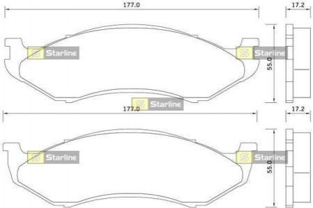 Комплект гальмівних колодок передній STARLINE BDS347 (фото 1)
