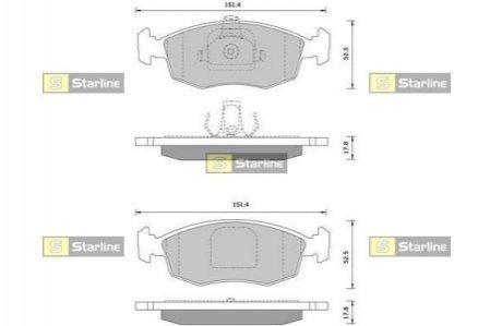Тормозные колодки дисковые STARLINE BD S370