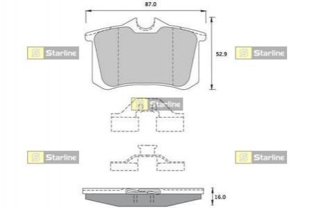 Тормозные колодки дисковые STARLINE BD S376