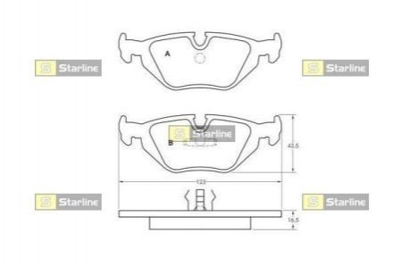 Гальмівні колодки дискові STARLINE BD S381 (фото 1)