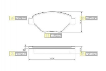 Гальмівні колодки дискові STARLINE BD S435 (фото 1)