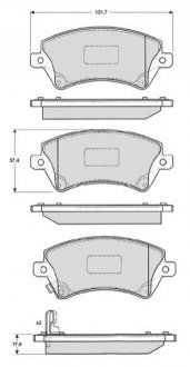 Гальмівні колодки дискові STARLINE BD S838P (фото 1)