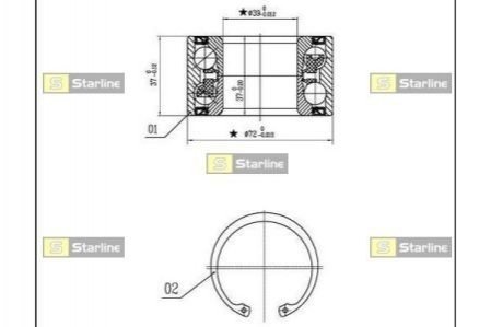 Подшипник колесный STARLINE LO 01459