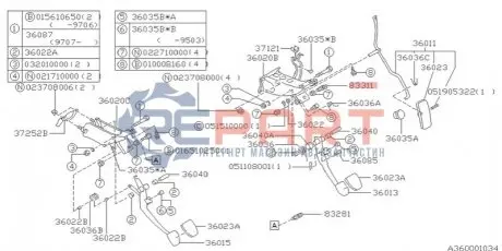 Перемикач гальма/стоп сигналів SUBARU 83370AA001 Купити в Україні