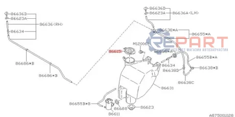Кришка бачка омивача SUBARU 86615AA060