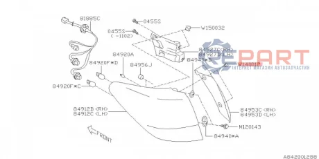 Кліпса ліхтаря заднього SUBARU 909140012