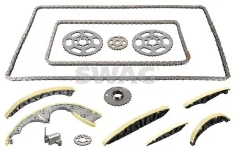 Комплект ГРМ (ланцюг + шестерня) AUDI A4 ALLROAD B8, A4 B8, A5, A6 ALLROAD C7, A6 C7, A7, A8 D4, Q5, Q7 PORSCHE CAYENNE VW TOUAREG 3.0D 11.07-09.18 SWAG 33104459