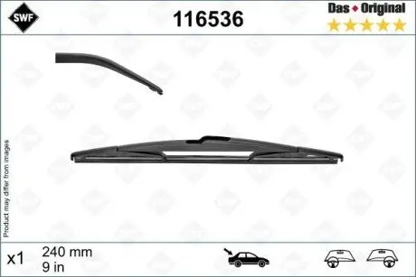Щітка склоочисника поворотн. задн (1шт) Standard 240мм PEUGEOT 5008 II RENAULT KADJAR, KOLEOS II, MEGANE II, MEGANE IV, TALISMAN 09.02 SWF 116536