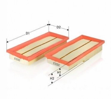 (2 шт) Фильтр воздушный Chrysler Crossfire 3.2 03-08/MB SLK (R170) 00-04 Tecneco AR2861PMX2 (фото 1)