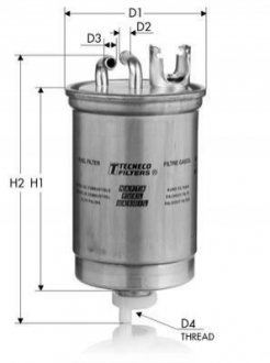 Фильтр топливный Audi A2 1.2TDI/1.4TDI 00-05 Tecneco GS237 (фото 1)