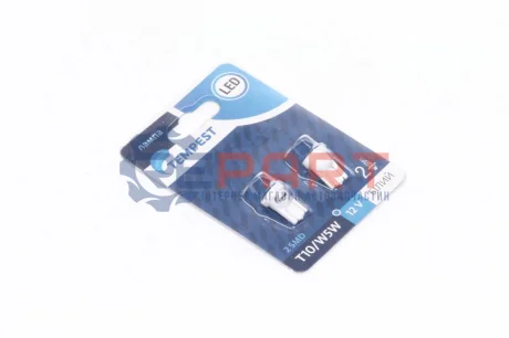 Фото Лампа LED б/ц габарит и приборная панель T10 2SMD W5W 12V WHITE 2шт. блистер &lt;&gt; TEMPEST (TP-210T10-12V) изображение 1