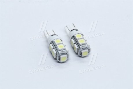 Лампа LED б/ц габарит и приборная панель T10 9SMD W5W 12V WHITE 2шт. блистер &lt;&gt; TEMPEST TP-215T10-12V (фото 1)