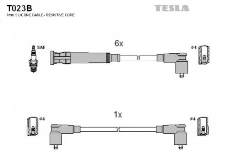 Комплект кабелів запалювання TESLA T023B