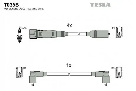 Провода високовольтні TESLA T035B Купити в Україні
