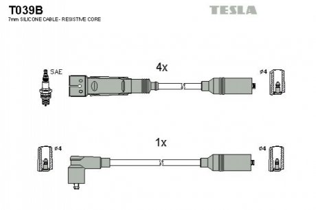 Провода високовольтні TESLA T039B