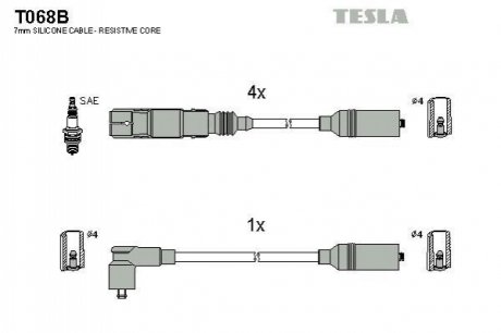 Провода високовольтні TESLA T068B (фото 1)