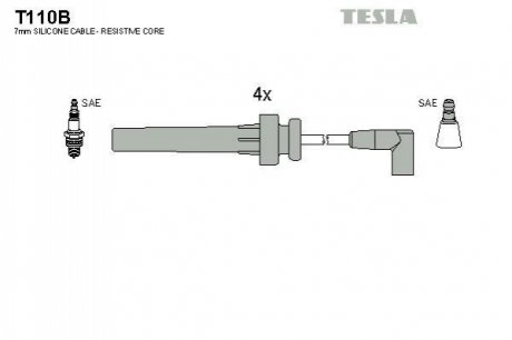 Комплект кабелей зажигания TESLA T110B