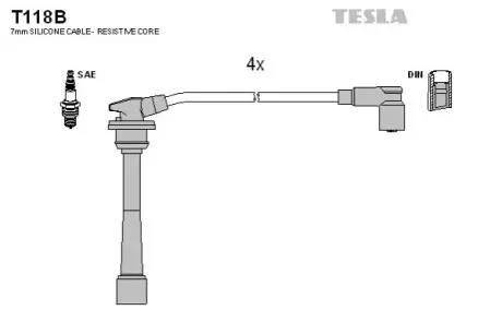 Комплект кабелей зажигания TESLA T118B Купить в Украине
